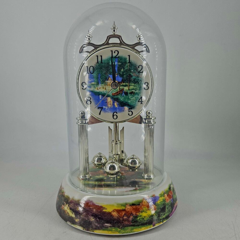 Vintage Waltham Anniversary Clock glass dome Westminster Chime pendulum